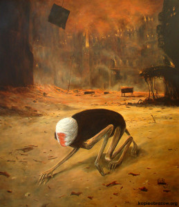 Kopia obrazu Beksińskiego "Pełzająca śmierć" - galeria kopii i reprodukcji Beksińskiego