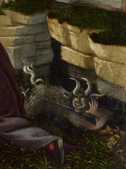 Prywatne życie arcydzieł on line – Botticelli, Mistyczne Boże Narodzenie, fragment: diabły