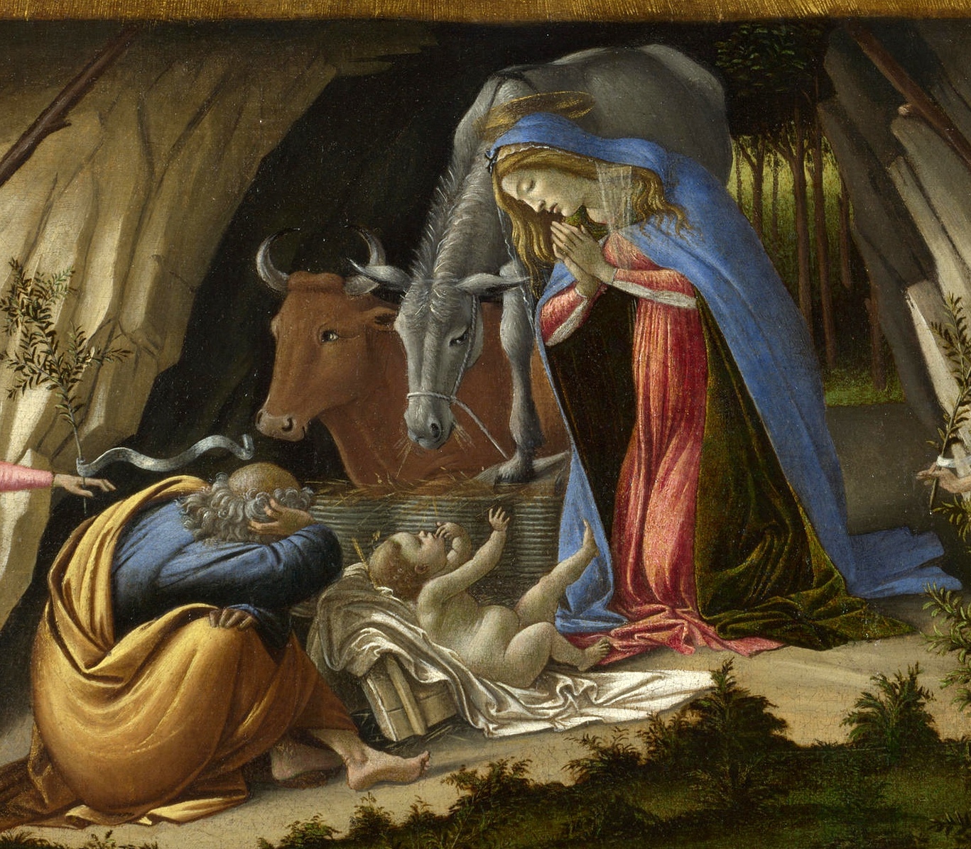 Prywatne życie arcydzieł on line – Botticelli, Mistyczne Boże Narodzenie, fragment: Święta Rodzina